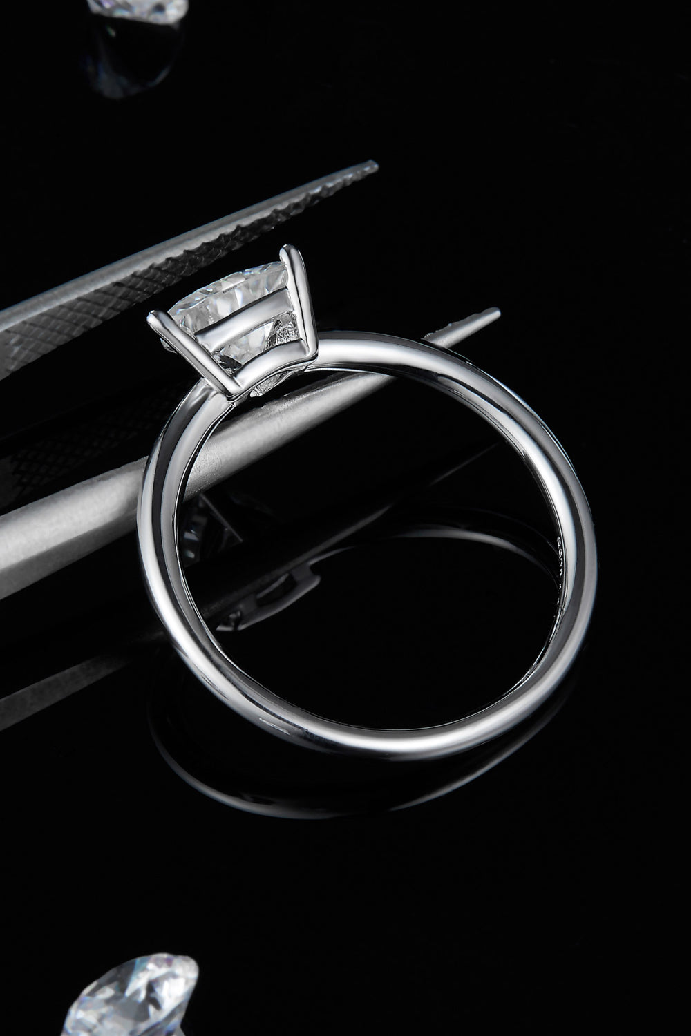 1 Carat Moissanite 925 Sterling Silver Solitaire Ring 