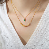 18K Gold-Plated Double-Layered Necklace 