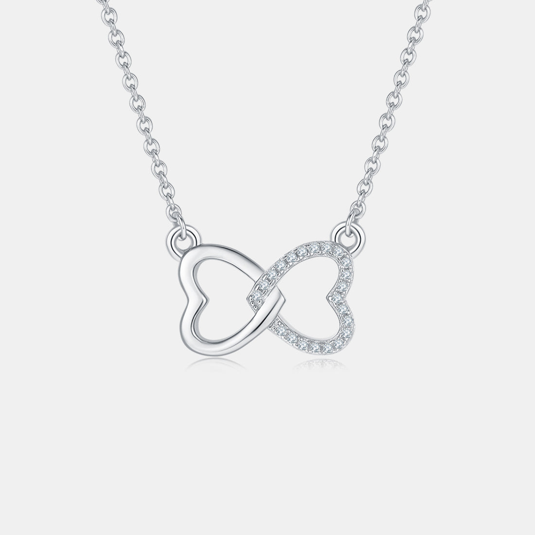 Moissanite 925 Sterling Silver Heart Bow Necklace 