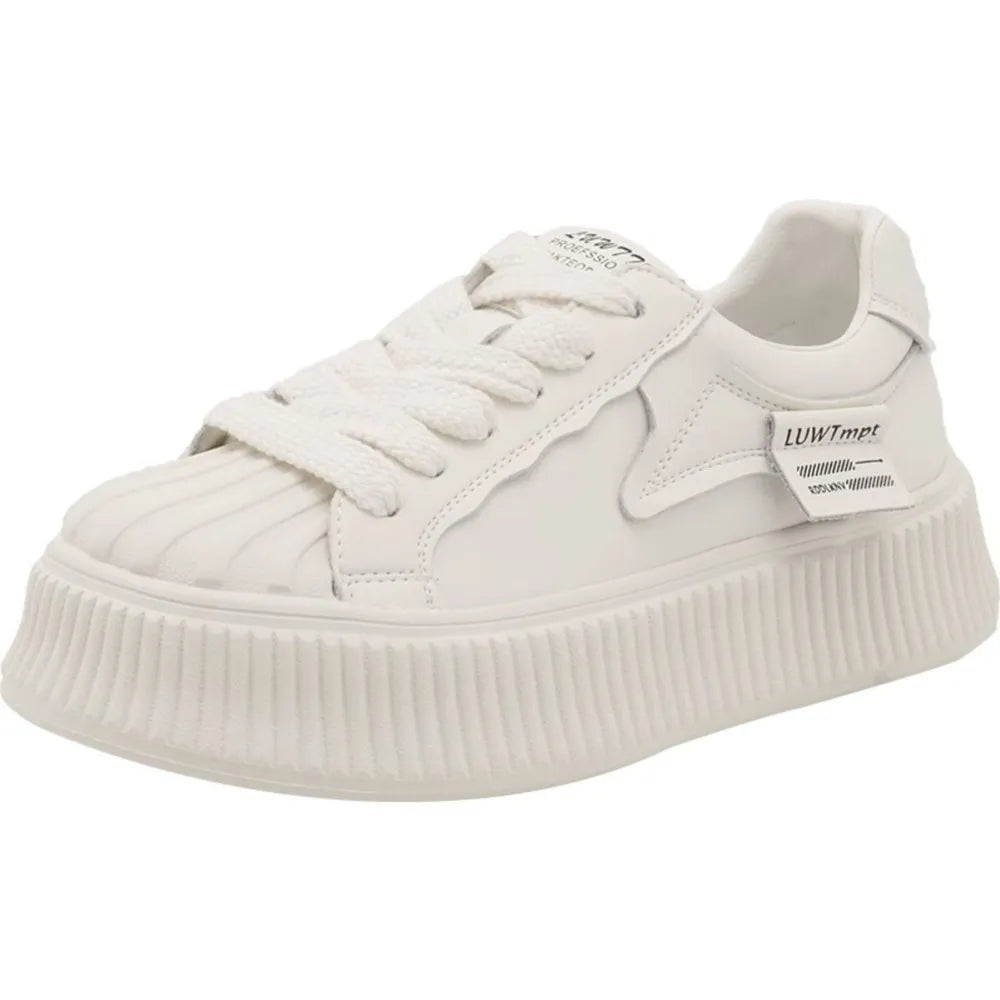 Lace Up Round Toe Platform Sneakers 