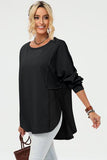 Double Take Full Size Long Sleeve High-Low T-Shirt 