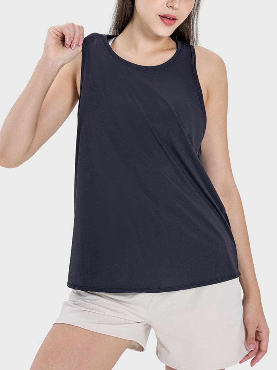 Millennia Round Neck Wide Strap Active Tank 