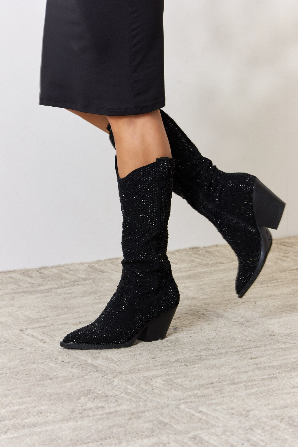Forever Link Rhinestone Knee High Cowboy Boots 