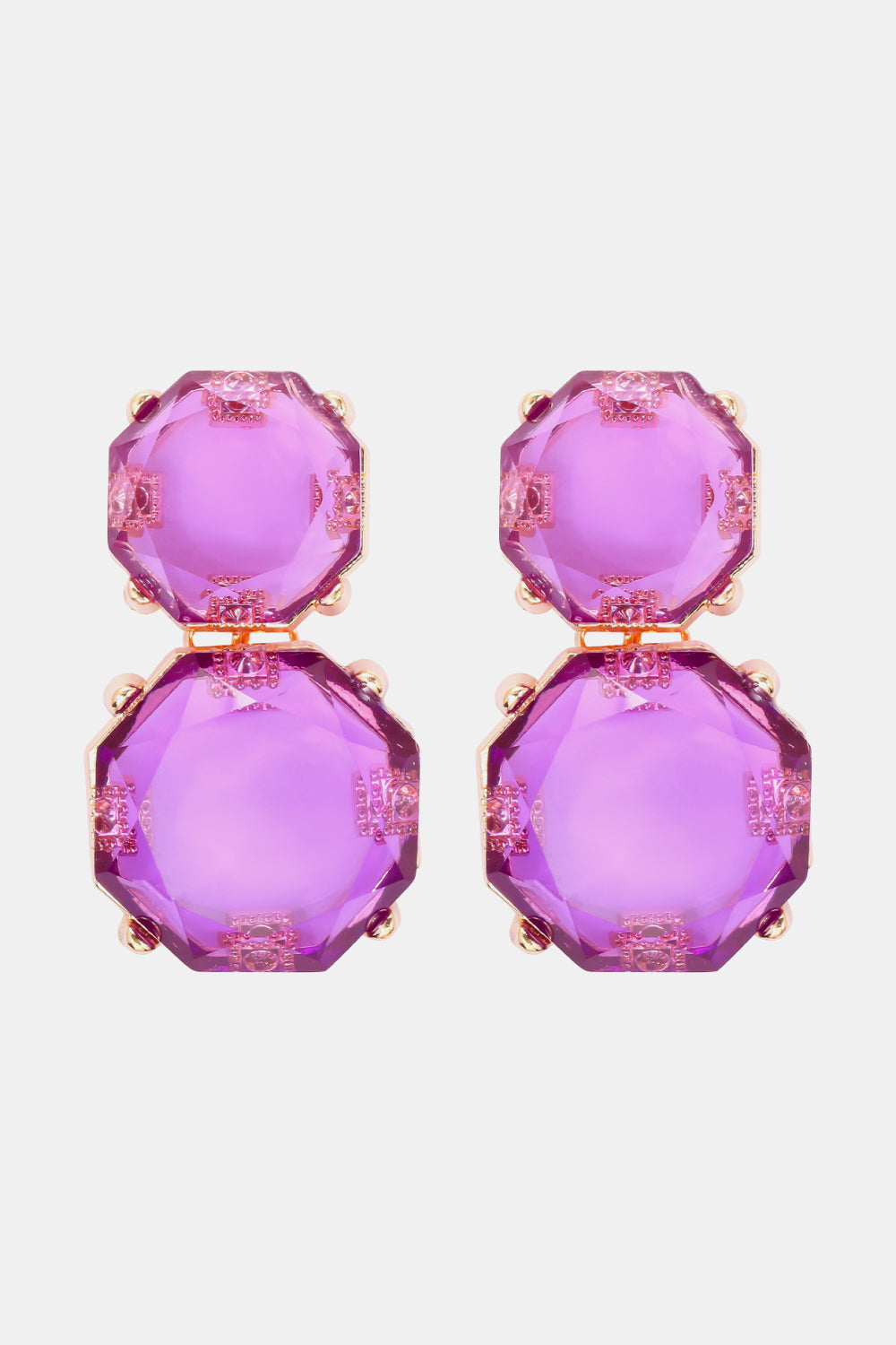 Geometrical Shape Zinc Alloy Frame Dangle Earrings 