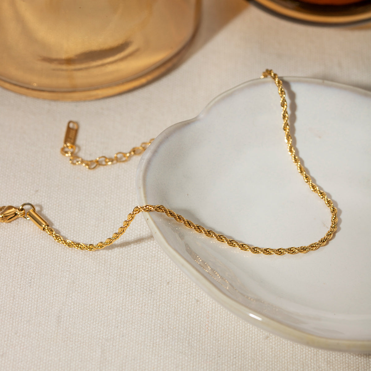 Stainless Steel Twist Chain Ankle Bracelet 