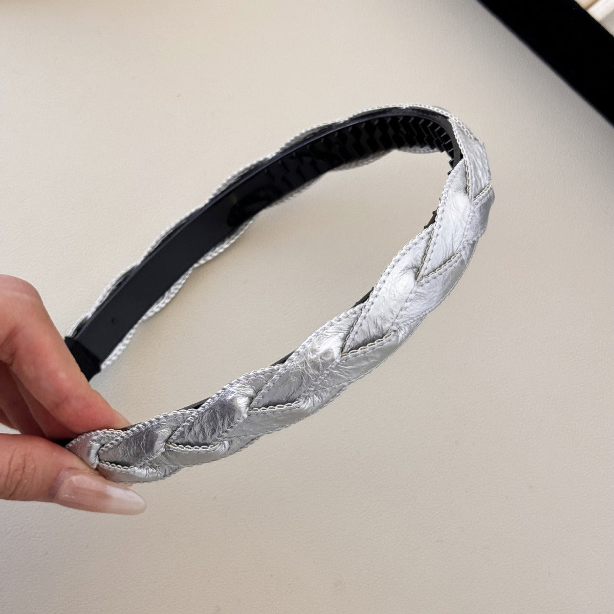 PU Leather Braided Hair Headband 