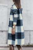 Double Take Full Size Plaid Button Up Lapel Collar Coat 
