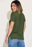 Basic Bae Full Size V-Neck High-Low T-Shirt 