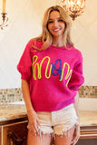 BiBi MOM Contrast Round Neck Sweater 