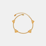 Titanium Steel Zircon Heart Bracelet 