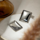 Stainless Steel Rectangular Stud Earrings 