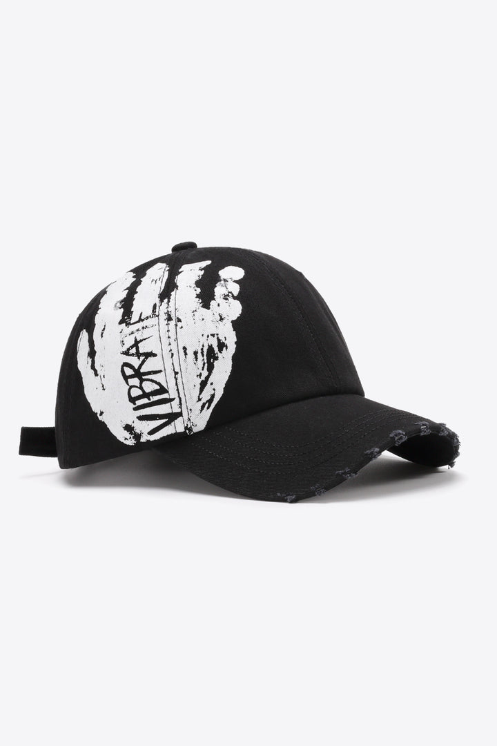 VIBRA Graphic Distressed Adjustable Baseball Cap 