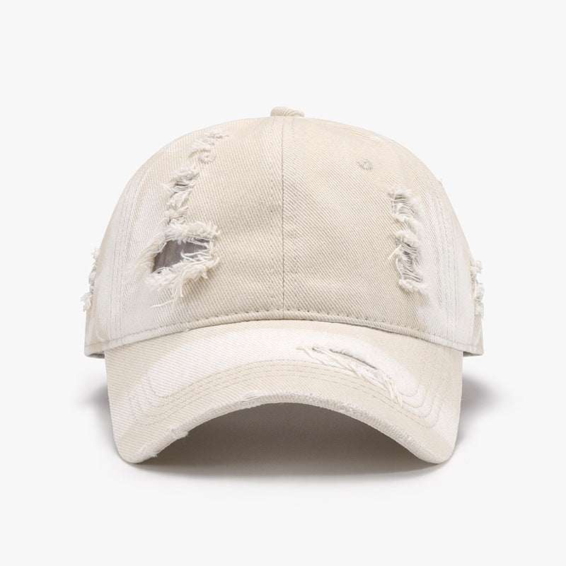 Distressed Adjustable Cotton Baseball Cap 
