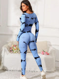 Scoop Neck Long Sleeve Active Jumpsuit 