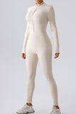 Half Zip Mock Neck Active Jumpsuit 