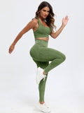 Scoop Neck Wide Strap Top and Pants Active Set 