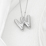Copper Bubble Letter Pendant Necklace 