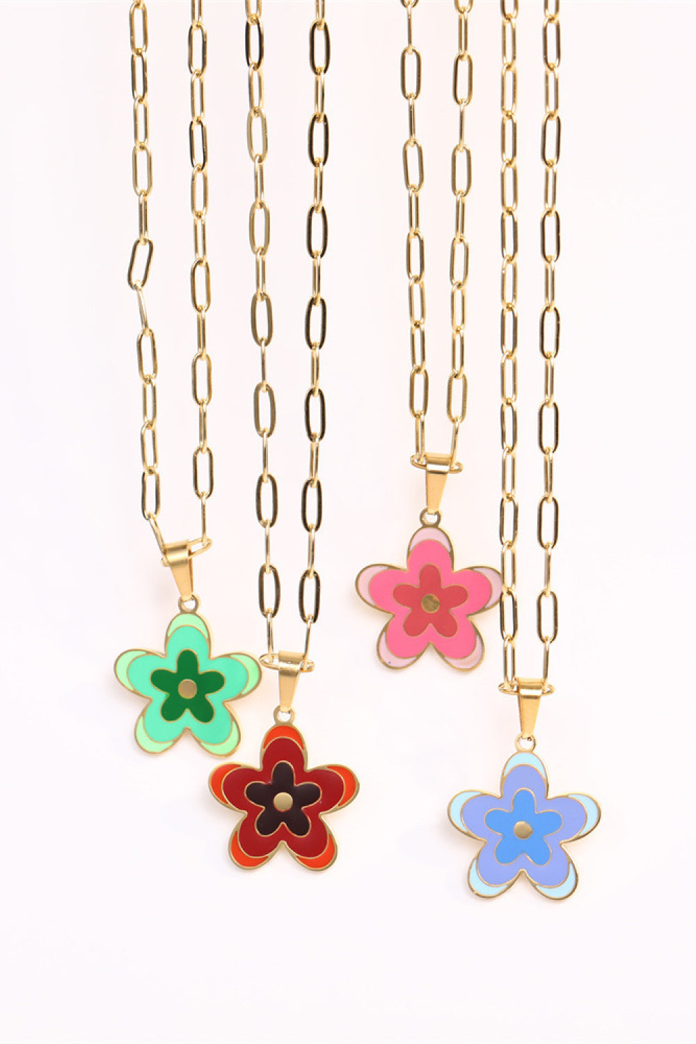 Flower Pendant Stainless Steel Necklace 