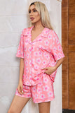 Pocketed Flower Half Sleeve Top and Shorts Lounge Set Lingerie & Nightwear