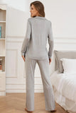 Button Up Long Sleeve Top and Pants Lounge Set Lingerie & Nightwear
