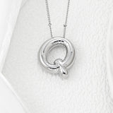 Copper Bubble Letter Pendant Necklace 