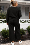Double Take Full Size Textured Long Sleeve Top and Drawstring Pants Set 