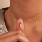 Titanium Steel Inlaid Zircon Pendant Necklace 