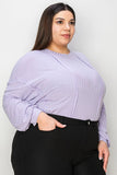 Basic Bae Full Size Ribbed Round Neck Long Sleeve T-Shirt Sweaters & Cardigans