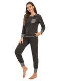 Round Neck Top and Pants Lounge Set Lingerie & Nightwear