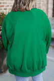 Plus Size Cutout Hem Notched Long Sleeve Sweatshirt 