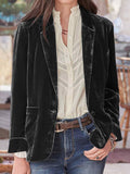 Pocketed Button Up Lapel Collar Blazer 