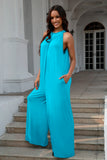 Double Take Full Size Tie Back Cutout Sleeveless Jumpsuit 
