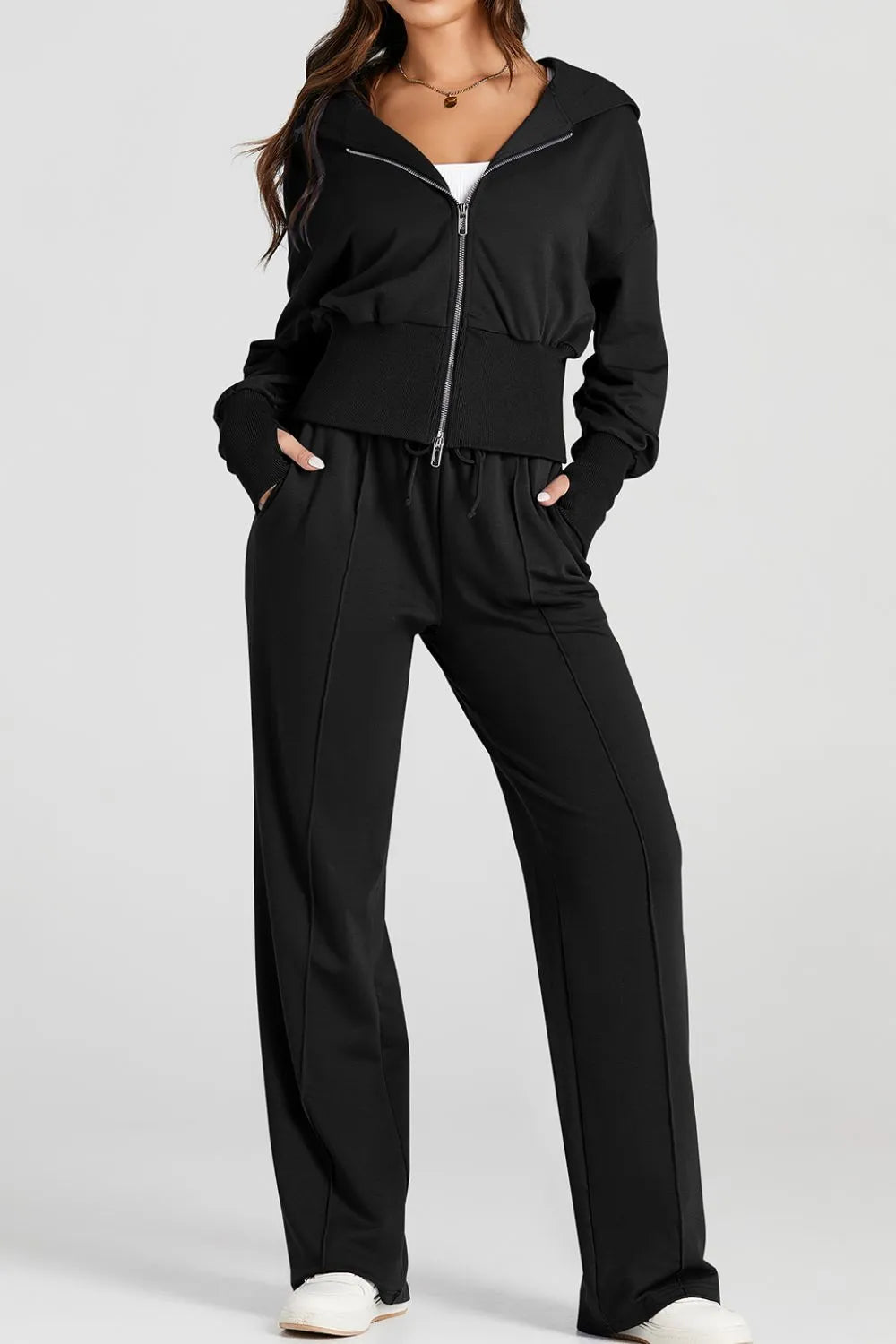 Zip-Up Hoodie and Pants Active Set 
