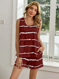 Striped Round Neck Tank and Shorts Lounge Set Lingerie & Nightwear