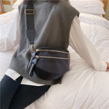 Double Zip Nylon Crossbody Bag 