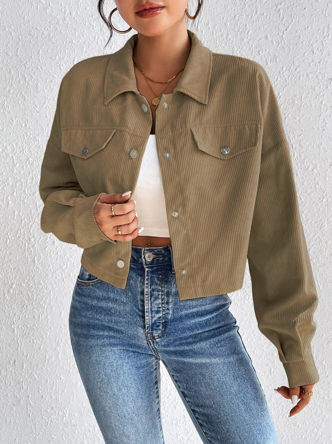 Honey Snap Down Long Sleeve Jacket 