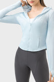 Millennia Pocketed Zip Up Hooded Long Sleeve Active Outerwear 