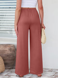 Elastic Waist Wide Leg Pants Pants