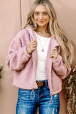 And The Why Sherpa Drawstring Cropped Hooded Jacket 