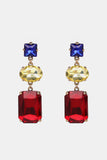 Geometrical Shape Glass Dangle Earrings 