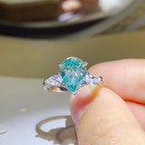 2 Carat 925 Sterling Silver Moissanite Ring 