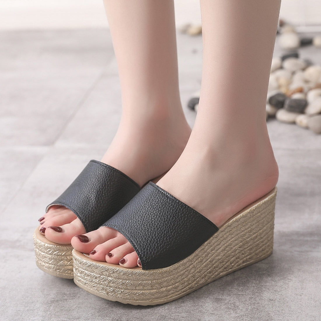 PU Leather Open Toe Sandals 