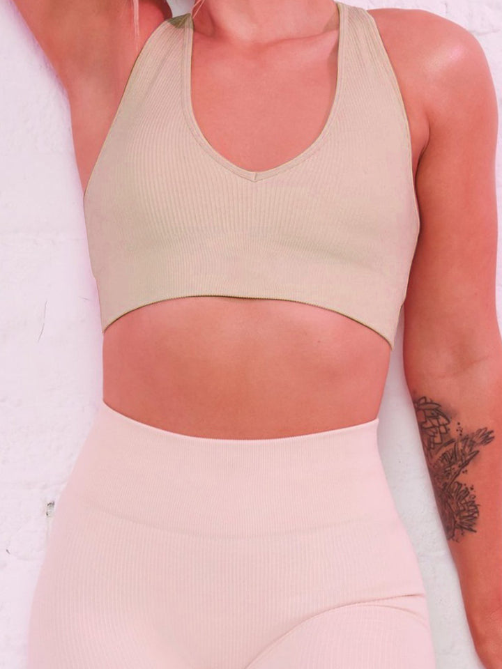 Scoop Neck Wide Strap Active Bra 