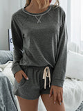Round Neck Raglan Sleeve Top and Shorts Lounge Set Lingerie & Nightwear