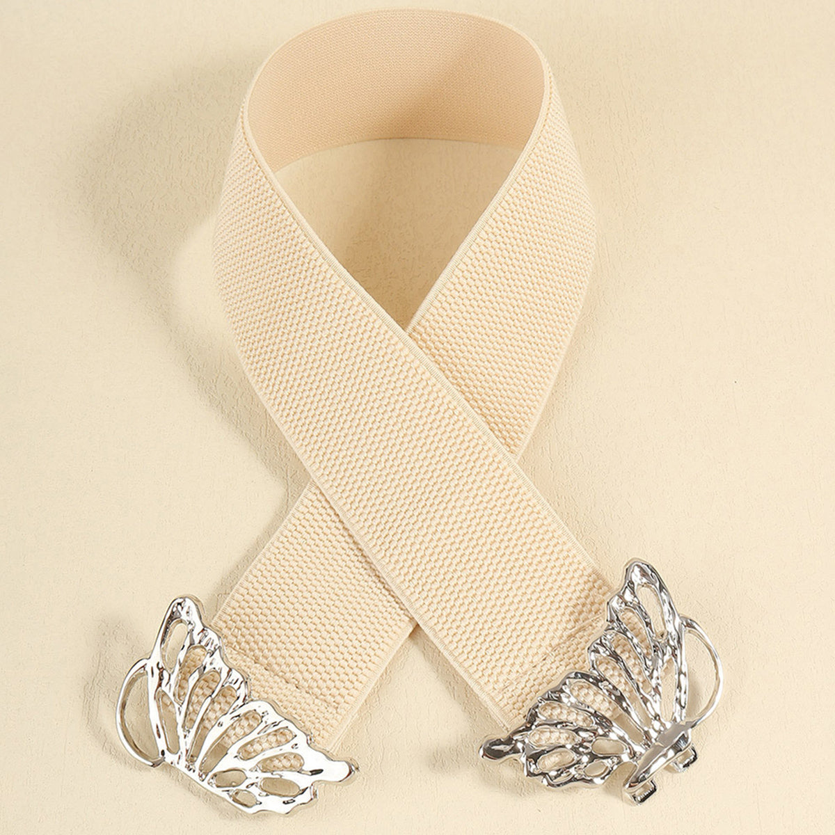 Butterfly Alloy Buckle Elastic Belt 