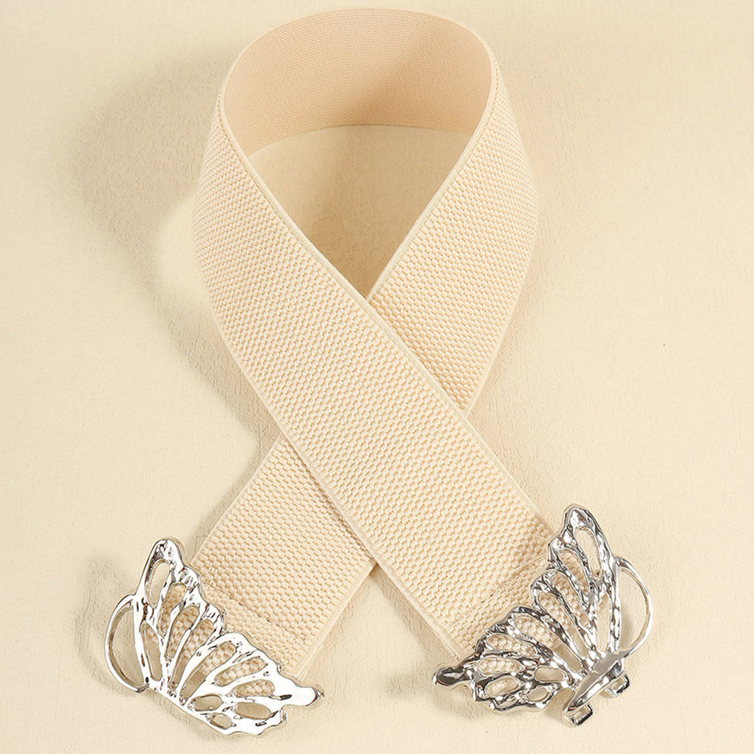 Butterfly Alloy Buckle Elastic Belt 