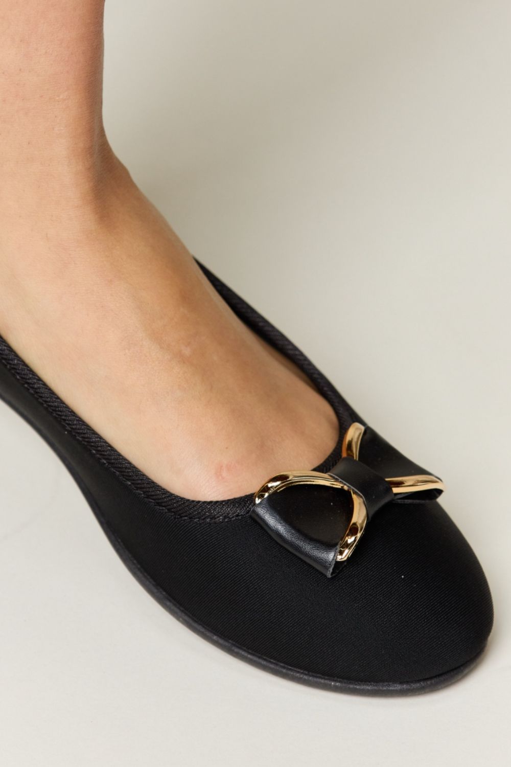 Forever Link Metal Buckle Flat Loafers 