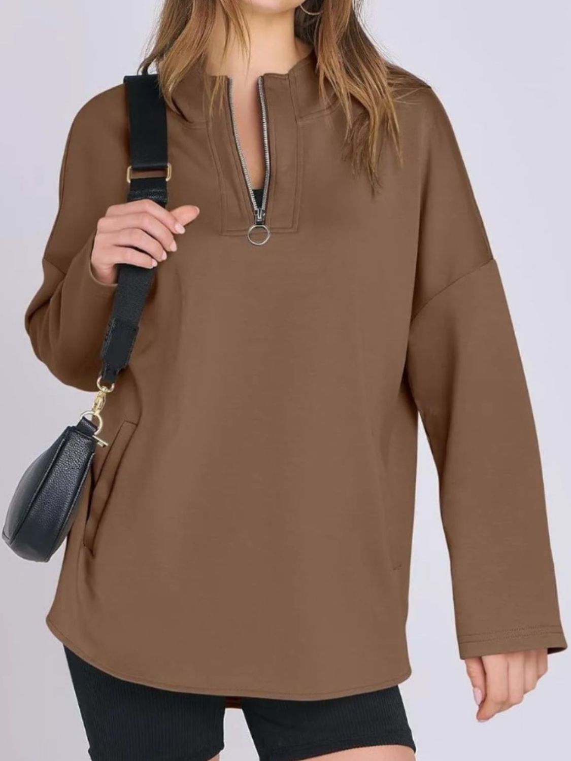 Quarter Zip Long Sleeve Hoodie 