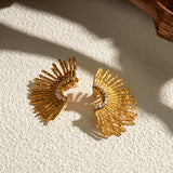 Stainless Steel Inlaid Zircon Stud Earrings 