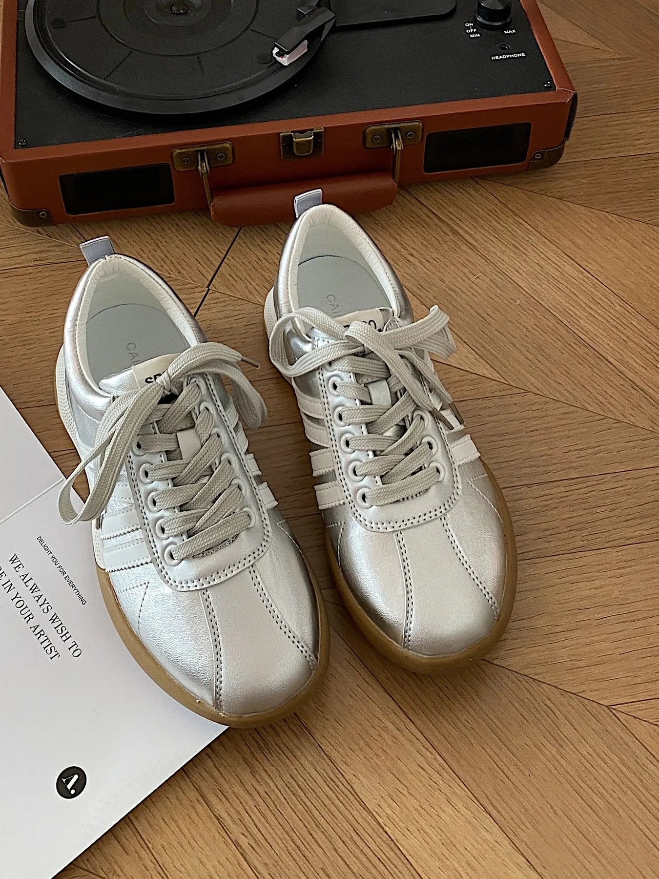 Striped Lace Up Sneakers 